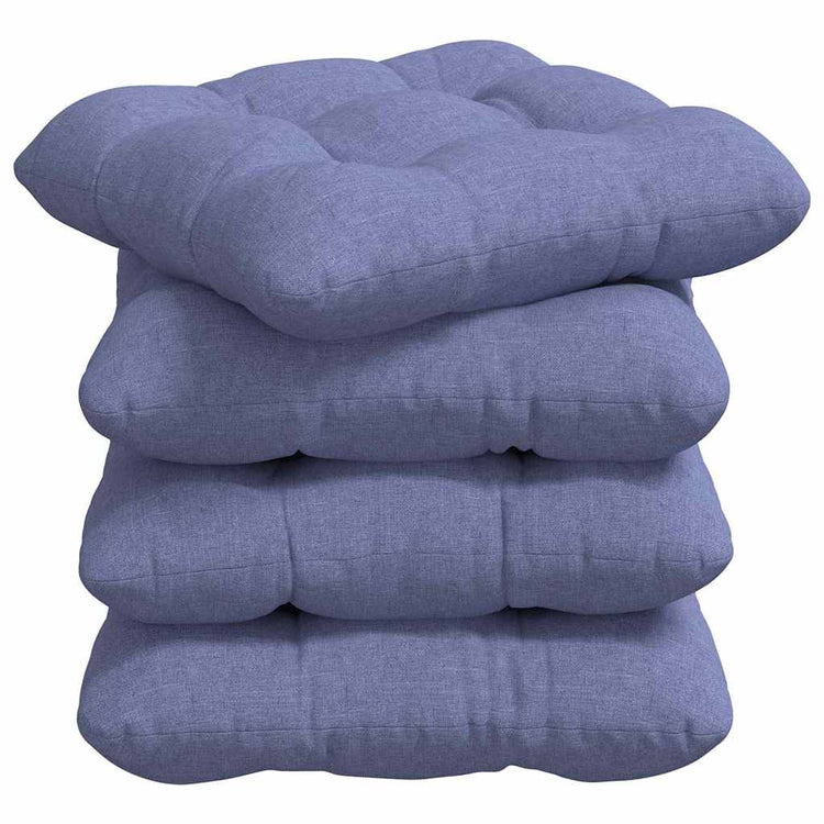 Vidaxl zitkussens 4 st stof jeans blauw 40 x 40 x 12 cm