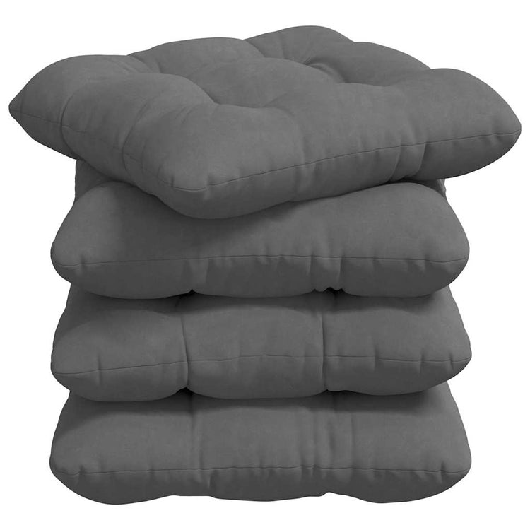 Vidaxl zitkussens 4 st microvezel stof donkergrijs 40 x 40 cm