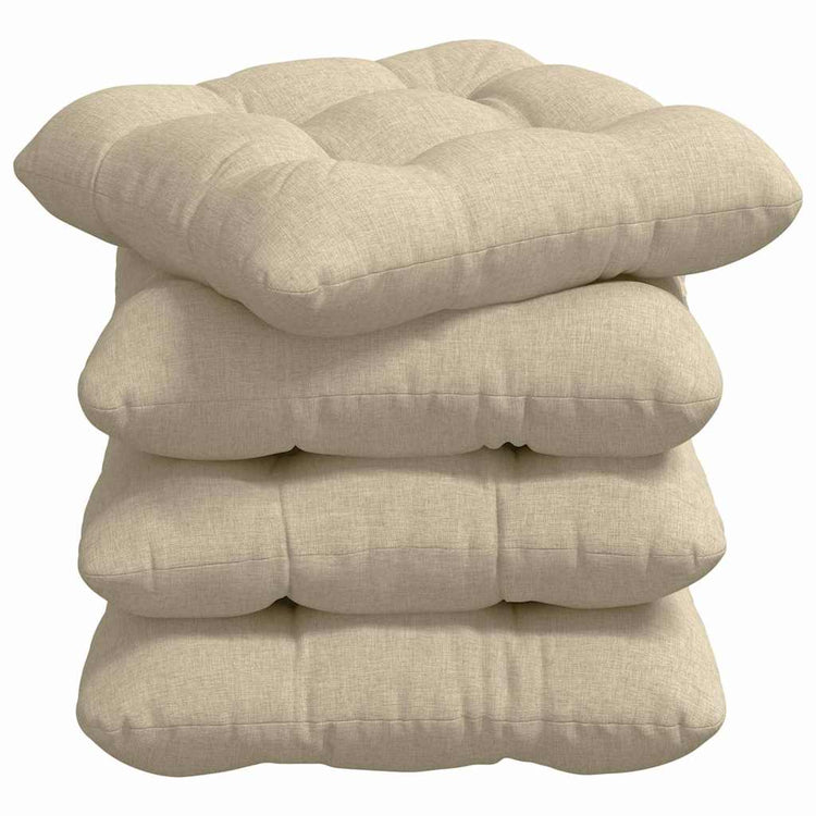 Vidaxl zitkussens 4 pcs crème 45 x 45 x 12 cm stof