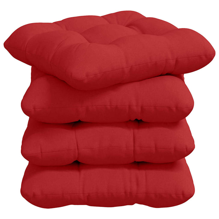 Vidaxl zitkussens 4 pcs rood 45 x 45 x 12 cm stof