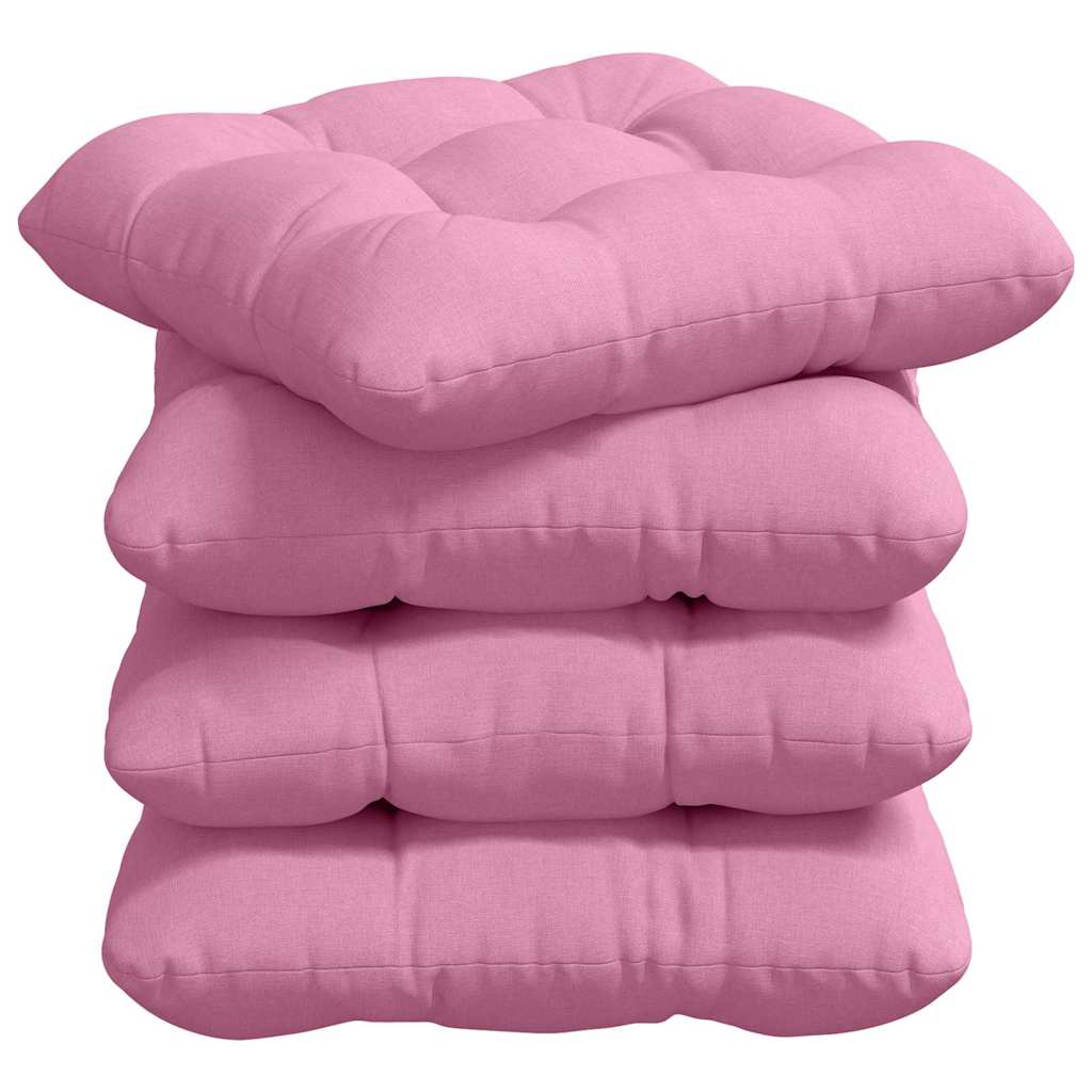 Vidaxl zitkussens 4 pcs roze 45 x 45 x 12 cm stof