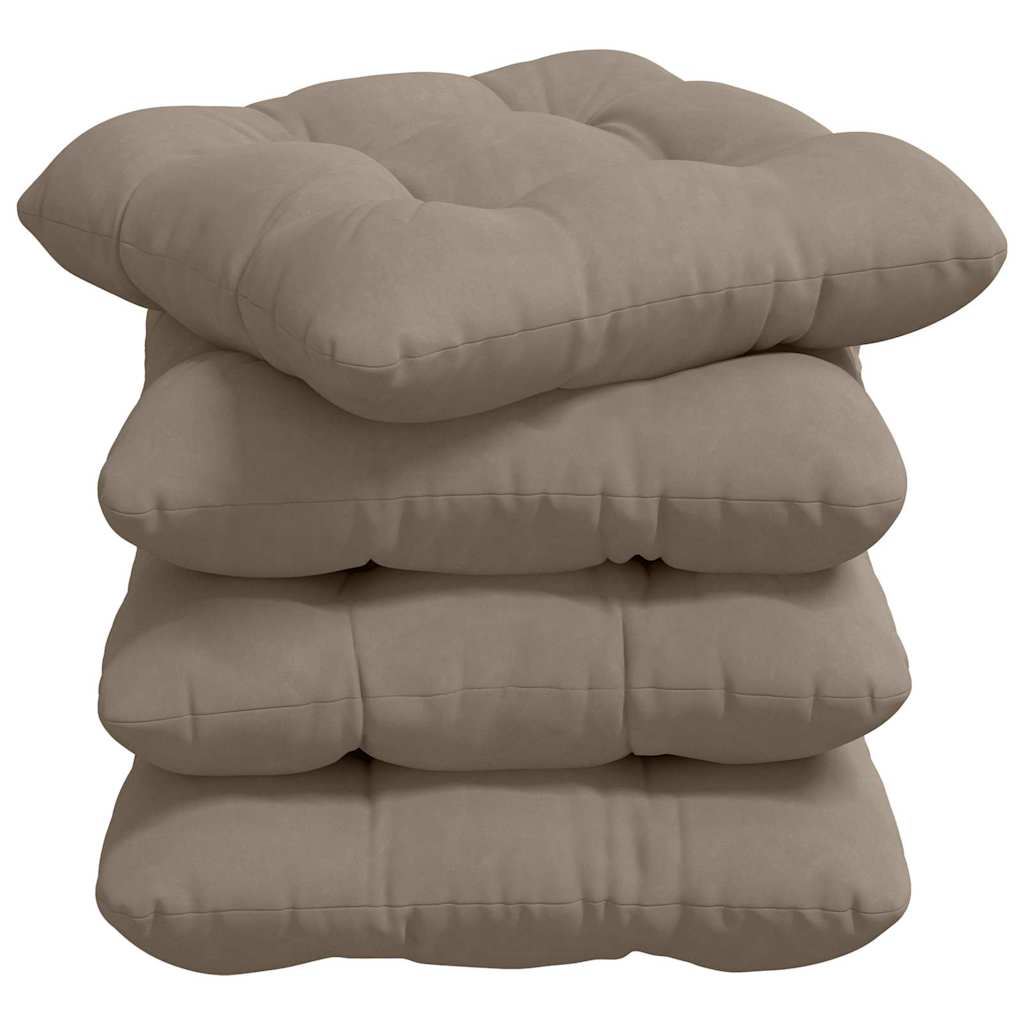 Vidaxl zitkussens 4 pcs taupe 45 x 45 cm microvezel stof