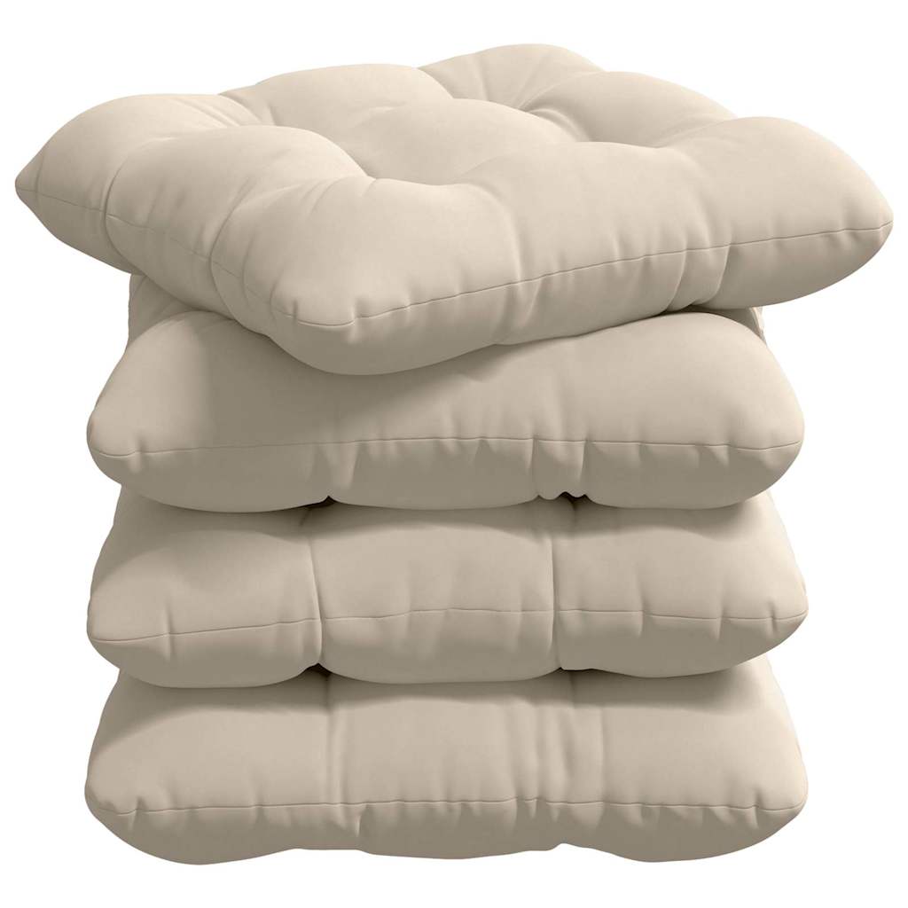 Vidaxl zitkussens 4 pcs beige 45 x 45 cm microvezel stof