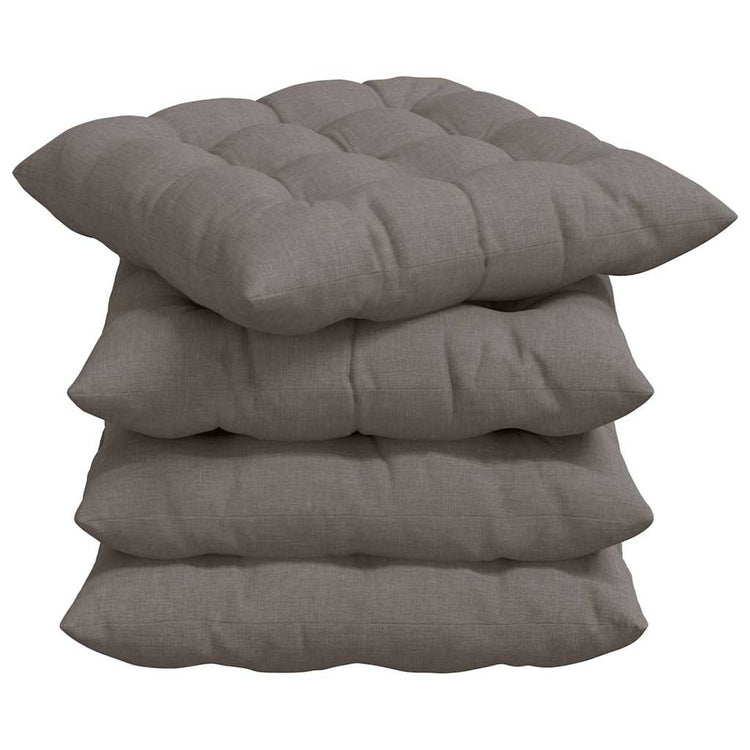 Vidaxl zitkussens 4 st stof taupe 40 x 40 x 6 cm
