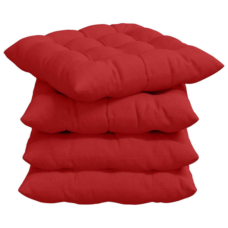 Vidaxl zitkussens 4 st stof rood 40 x 40 x 6 cm
