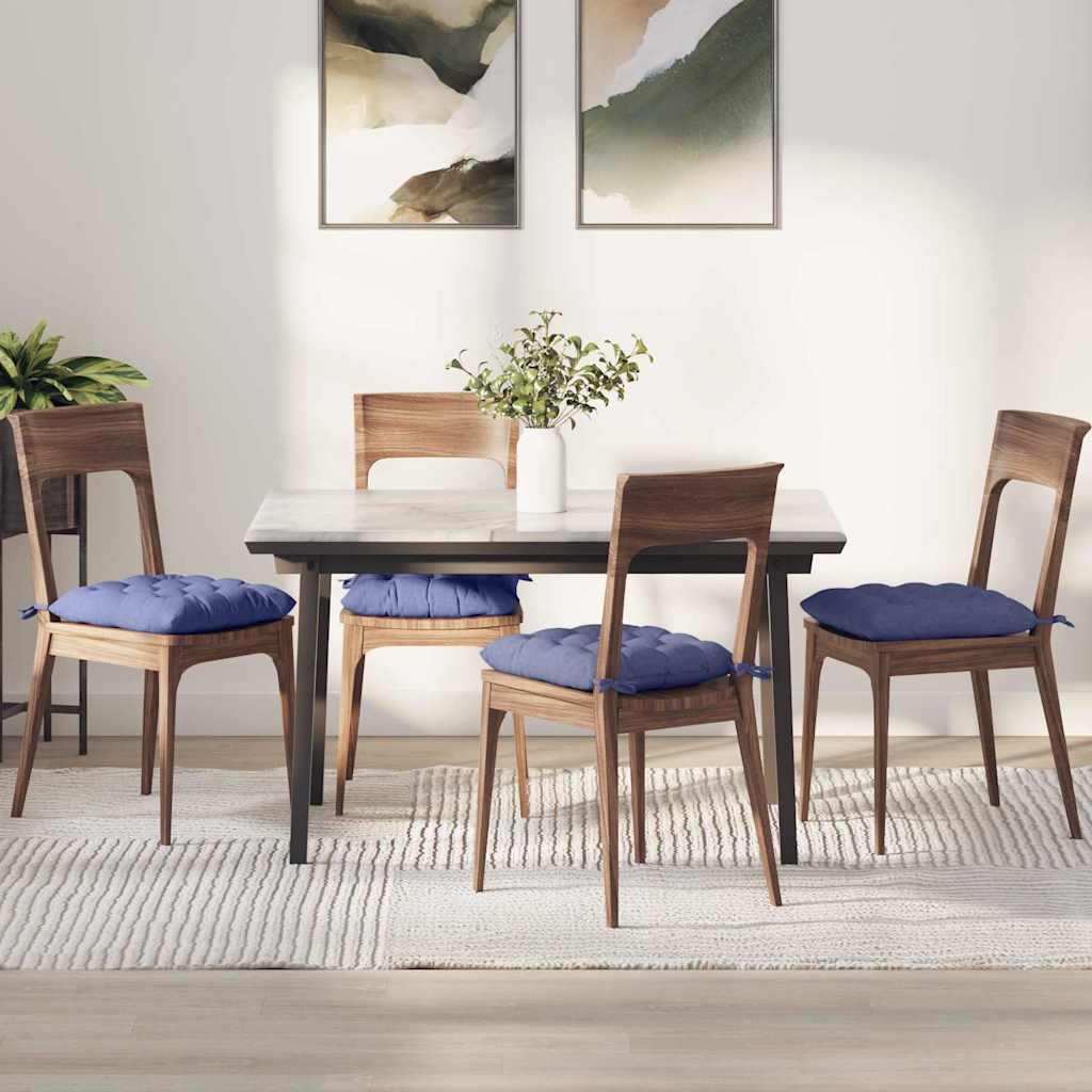 Vidaxl zitkussens 4 st stof jeans blauw 40 x 40 x 6 cm