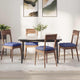 Vidaxl zitkussens 4 st stof jeans blauw 40 x 40 x 6 cm
