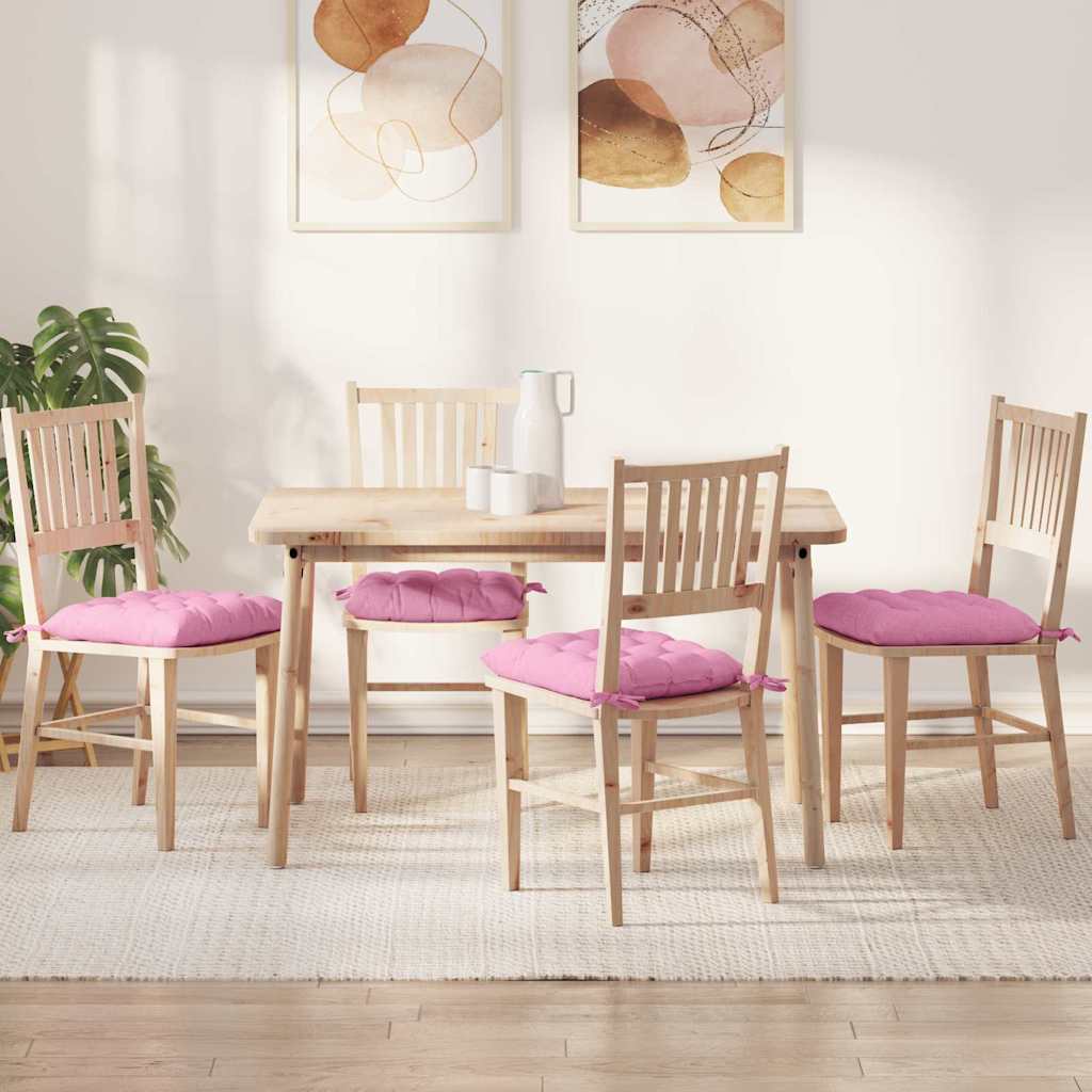Vidaxl zitkussens 4 pcs roze 40 x 40 x 6 cm stof