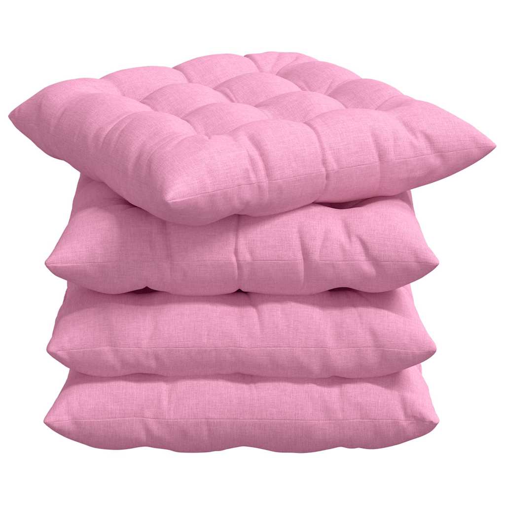 Vidaxl zitkussens 4 pcs roze 40 x 40 x 6 cm stof