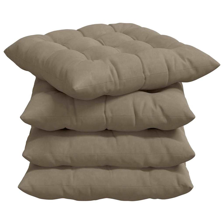 Vidaxl zitkussens 4 st microvezel taupe 40 x 40 x 6 cm