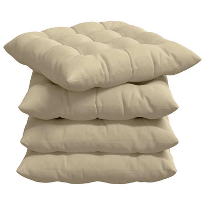Vidaxl zitkussens 4 st microvezel crèmekleurig 40 x 40 x 6 cm