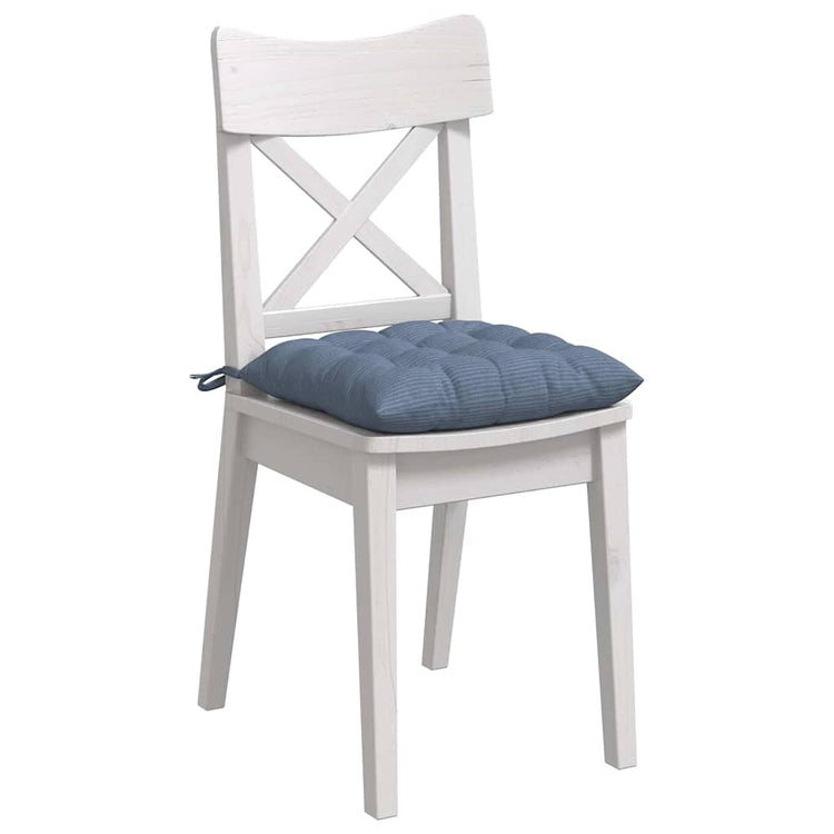 Vidaxl zitkussens 4 st katoen stof blauw 40 x 40 x 6 cm