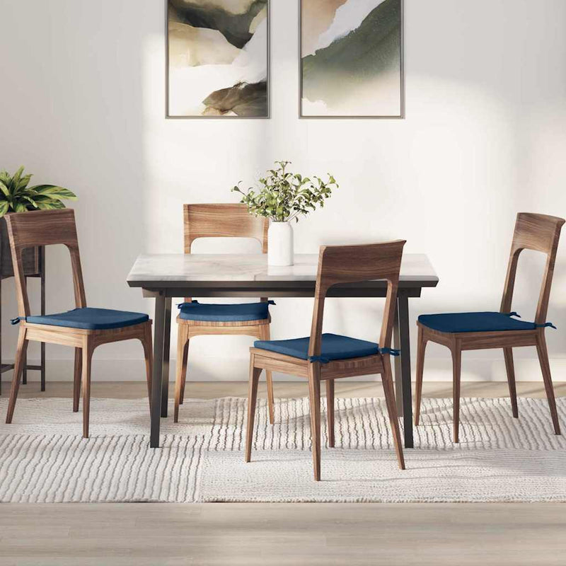 Vidaxl zitkussens 4 pcs blauw 40 x 40 x 3 cm stof