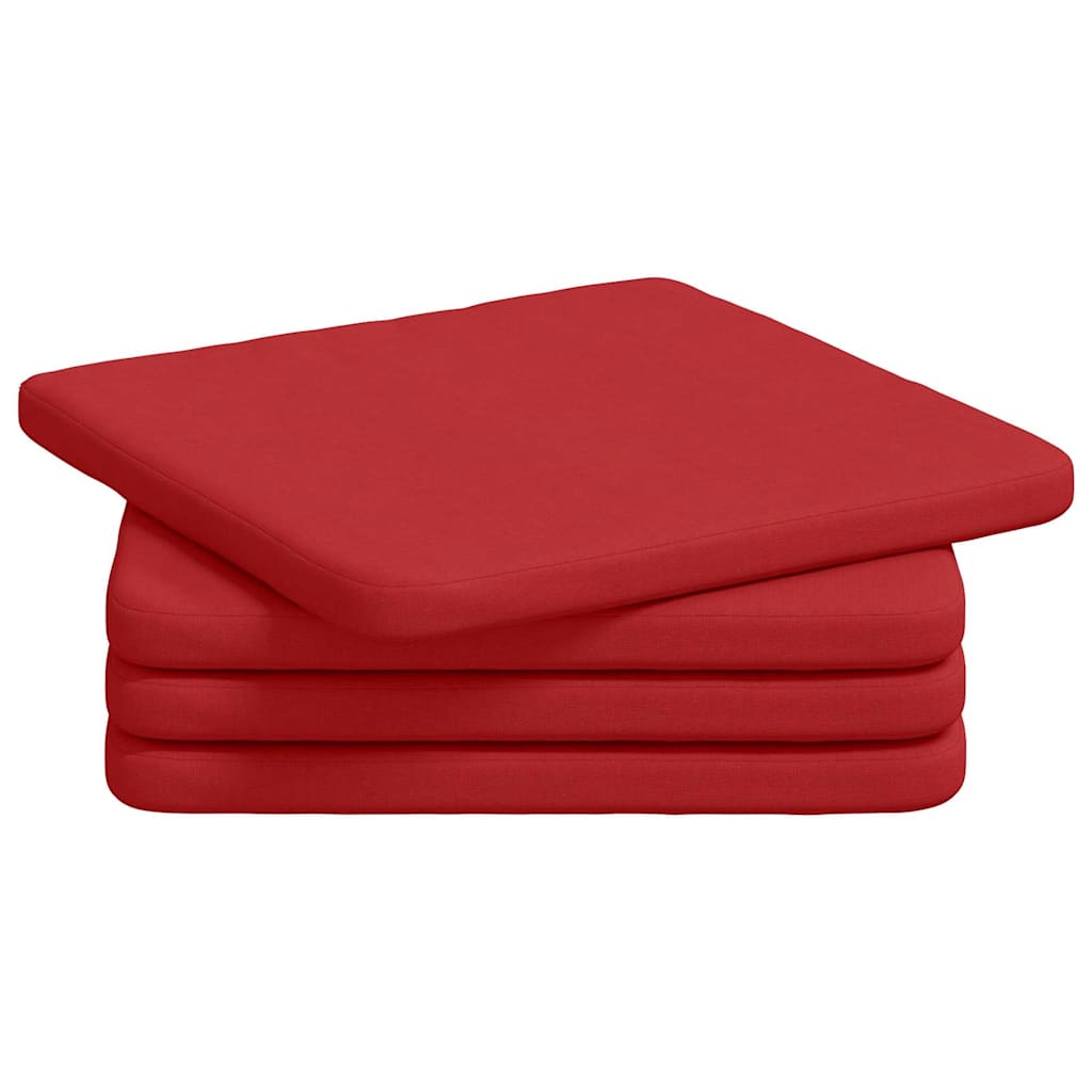Vidaxl zitkussens 4 pcs rood 40 x 40 x 3 cm stof
