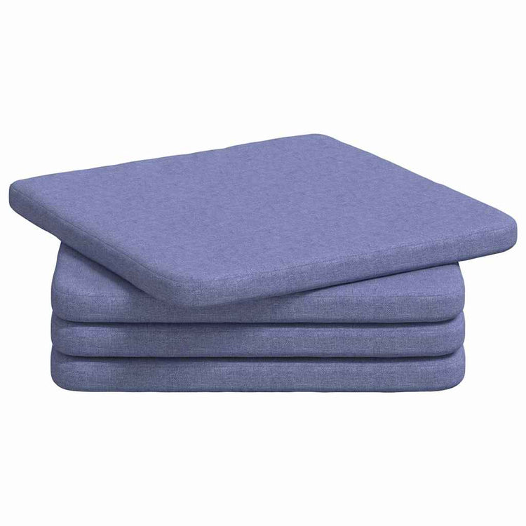 Vidaxl zitkussens 4 st stof jeans blauw 40 x 40 x 3 cm