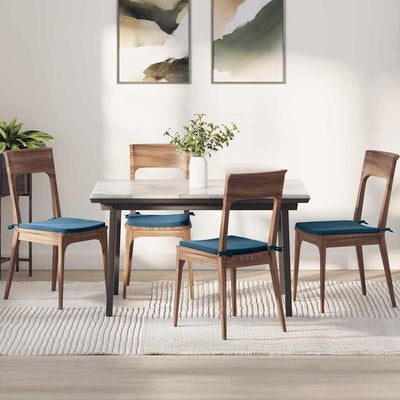 Vidaxl zitkussens 4 st fluweel blauw 40 x 40 x 3 cm