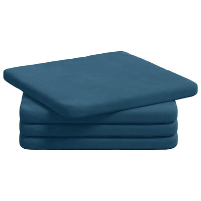 Vidaxl zitkussens 4 st fluweel blauw 40 x 40 x 3 cm