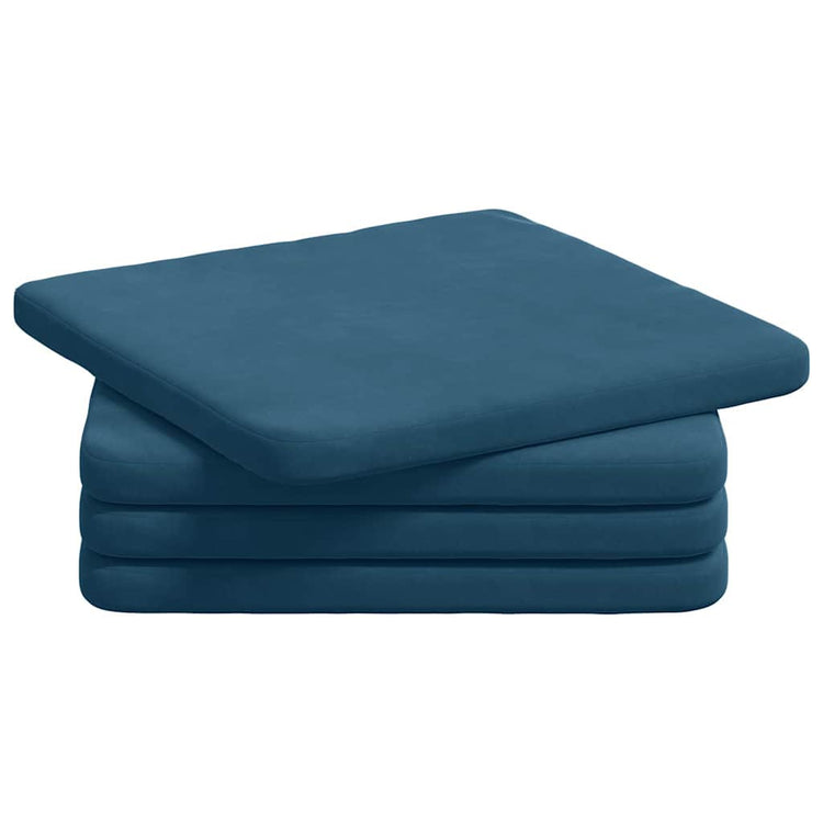 Vidaxl zitkussens 4 st fluweel blauw 40 x 40 x 3 cm