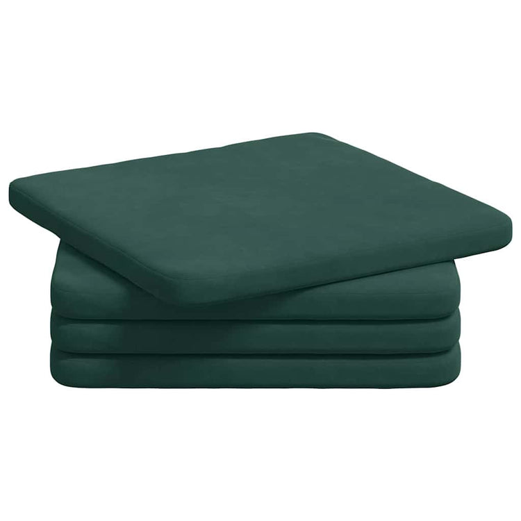 Vidaxl zitkussens 4 st fluweel donkergroen 40 x 40 x 3 cm