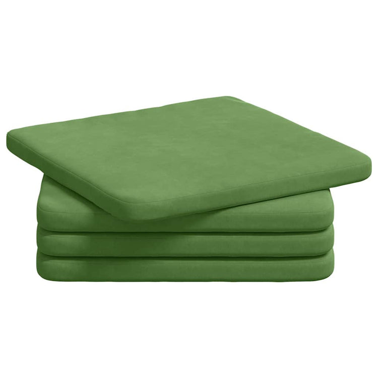 Vidaxl zitkussens 4 st fluweel lichtgroen 40 x 40 x 3 cm