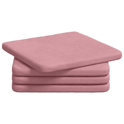 Vidaxl zitkussens 4 st fluweel roze 40 x 40 x 3 cm