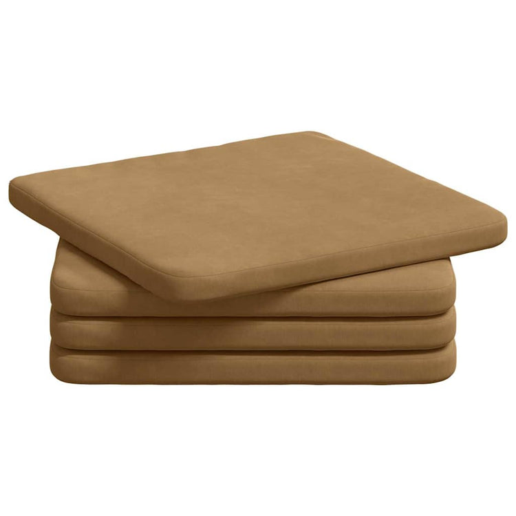 Vidaxl zitkussens 4 st fluweel bruin 40 x 40 x 3 cm