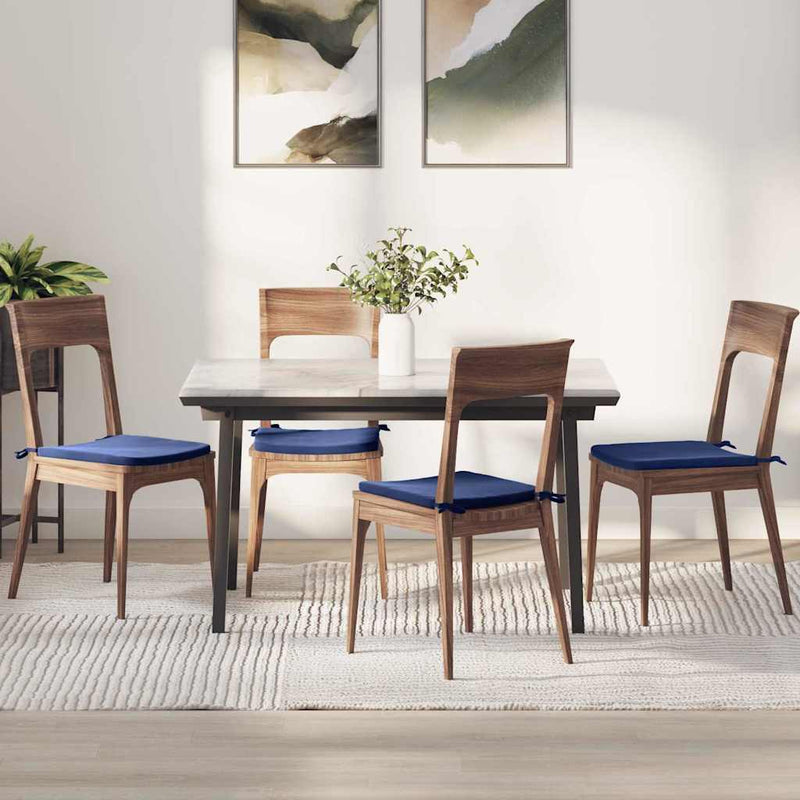 Vidaxl zitkussens 4 pcs politieblauw 40 x 40 x 3 cm fluweel