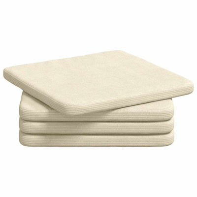 Vidaxl zitkussens 4 st katoen stof crèmekleurig 40 x 40 x 3 cm