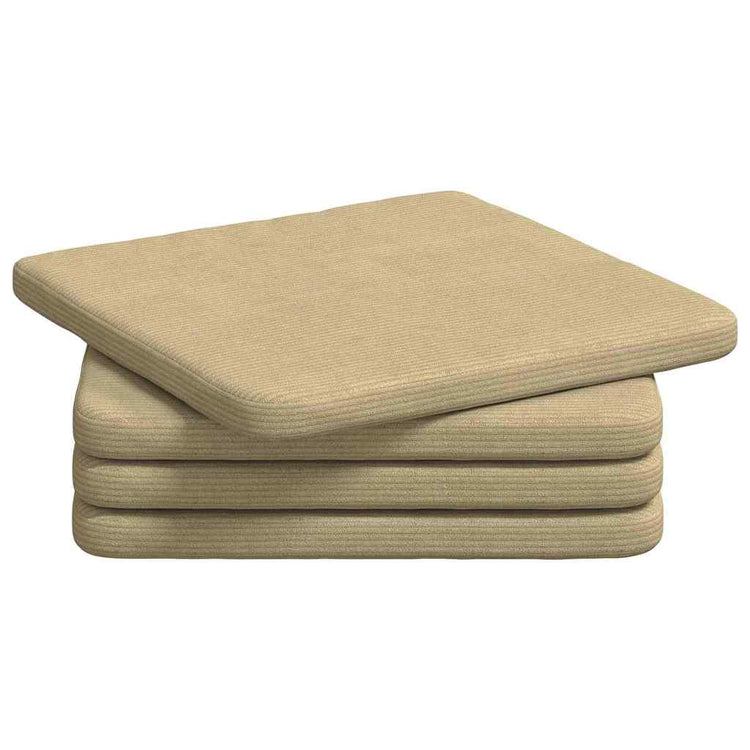 Vidaxl zitkussens 4 st katoen stof grijs groen 40 x 40 x 3 cm