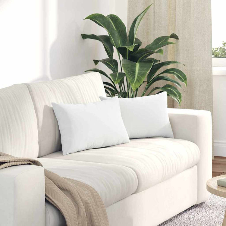Vidaxl sofa kussens 2 st stof wit 50 x 30 cm