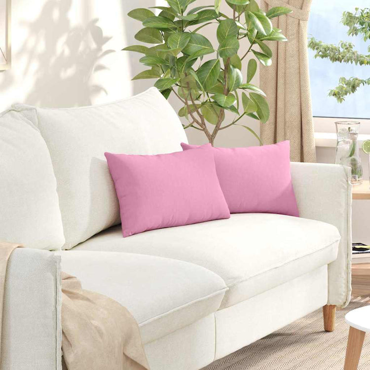 Vidaxl sofa kussens 2 st stof roze 50 x 30 cm