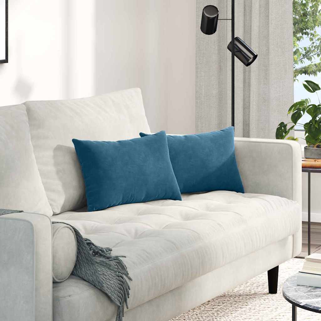 Vidaxl sofa kussens 2 stuks blauw 50 x 30 cm cordstof