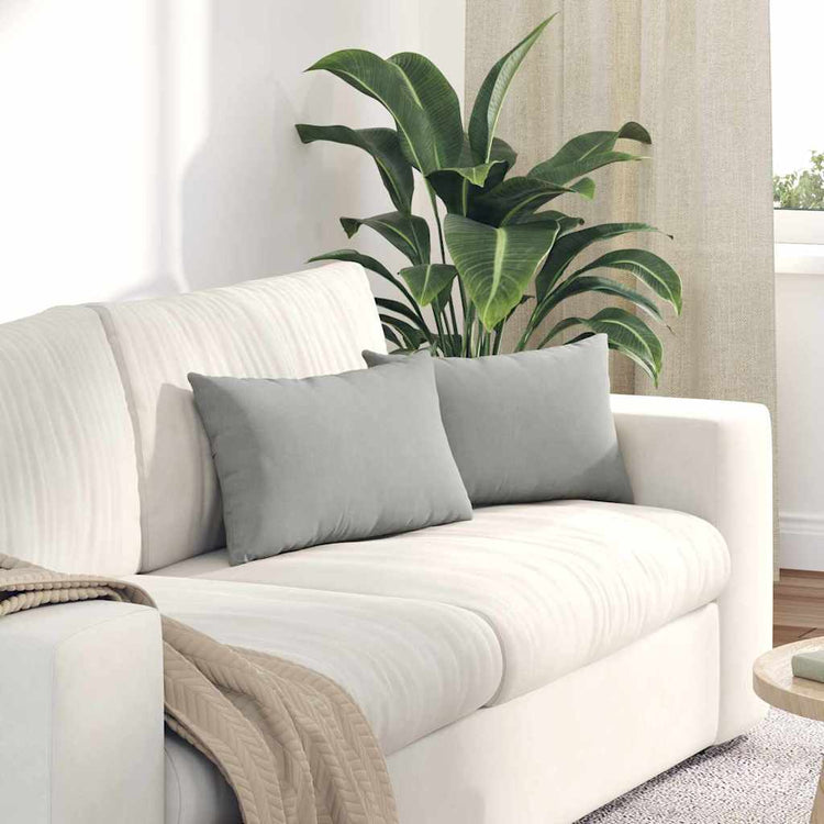 Vidaxl sofa kussens 2 st stof lichtgrijs 50 x 30 cm