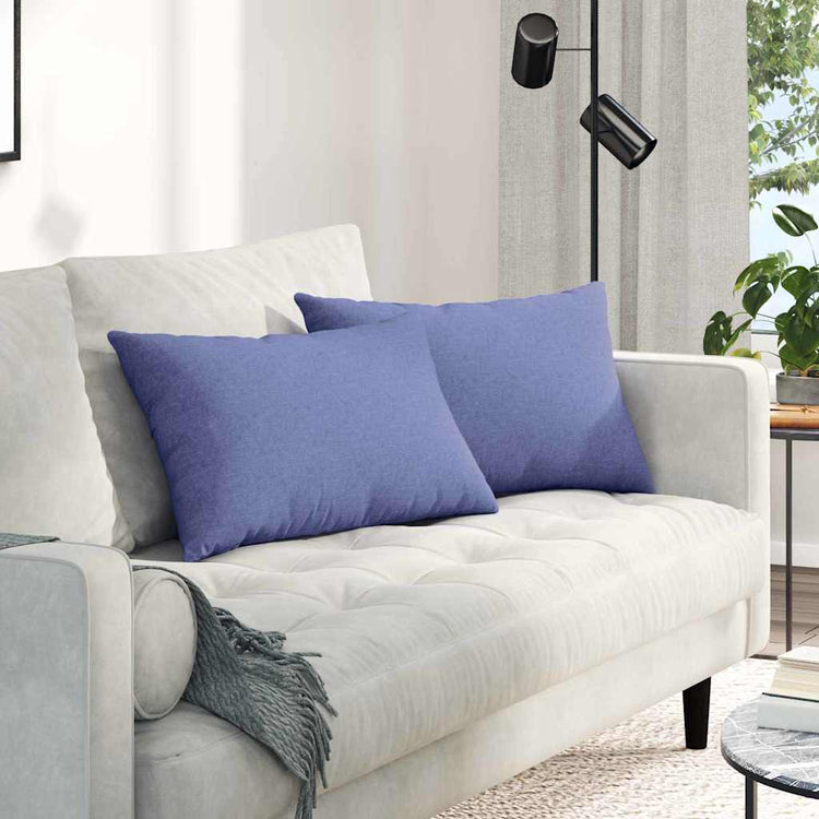 Vidaxl sofa kussens 2 st stof jeans blauw 60 x 40 cm
