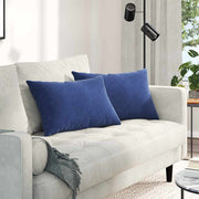 Vidaxl sofa kussens 2 stuks politieblauw 60 x 40 cm cordstof - afbeelding 1