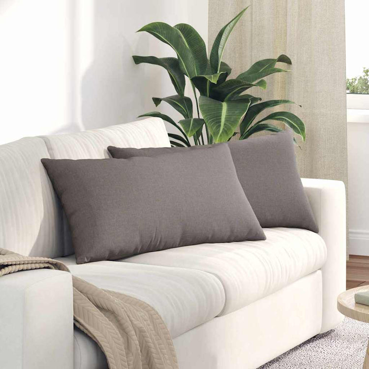 Vidaxl sofa kussens 2 st stof taupe 80 x 40 cm