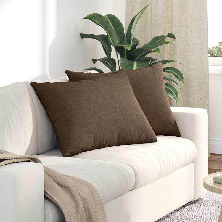 Vidaxl sofa kussens 2 st stof bruin 70 x 50 cm