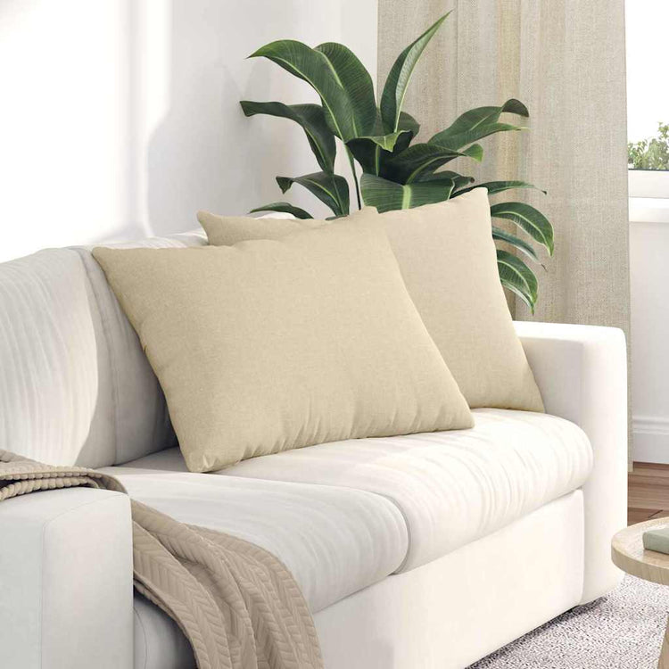 Vidaxl sofa kussens 2 st stof crème 70 x 50 cm