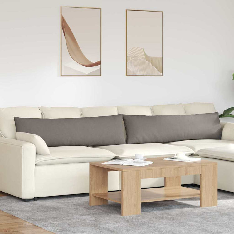 Vidaxl sofa kussens 2 st stof taupe 145 x 40 cm