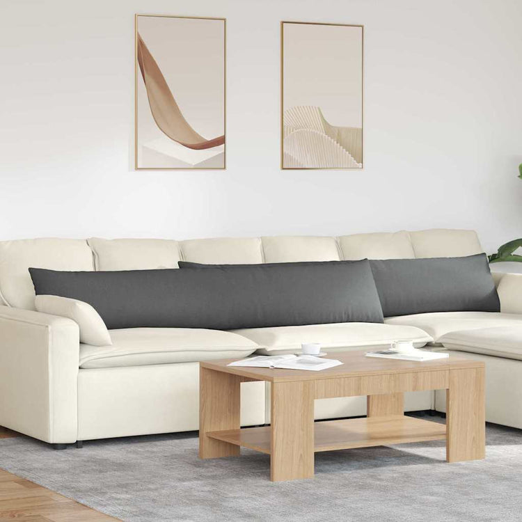 Vidaxl sofa kussens 2 st stof donkergrijs 200 x 40 cm