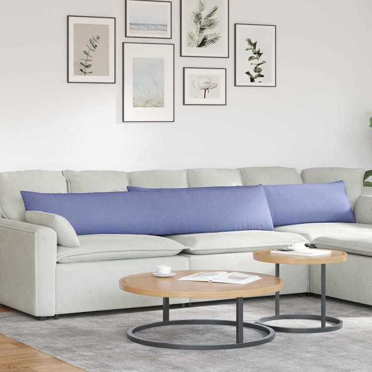 Vidaxl sofa kussens 2 st stof jeans blauw 200 x 40 cm