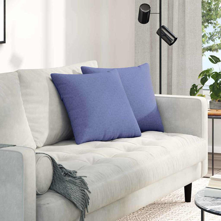 Vidaxl sofa kussens 2 st stof jeans blauw 45 x 45 cm