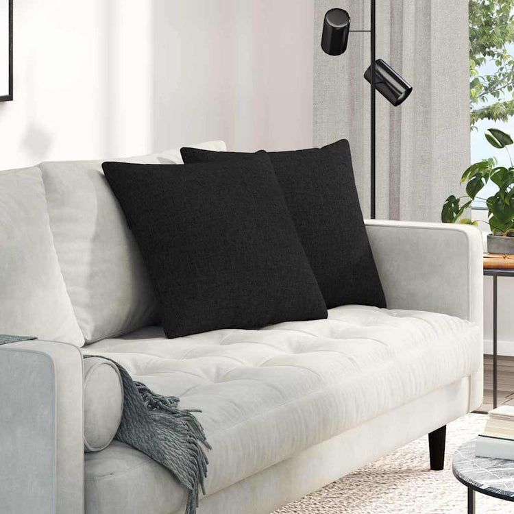 Vidaxl sofa kussens 2 st stof zwart 50 x 50 cm