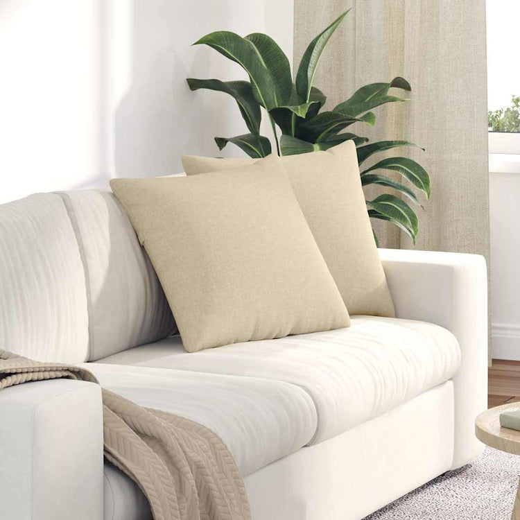Vidaxl sofa kussens 2 st stof crème 50 x 50 cm