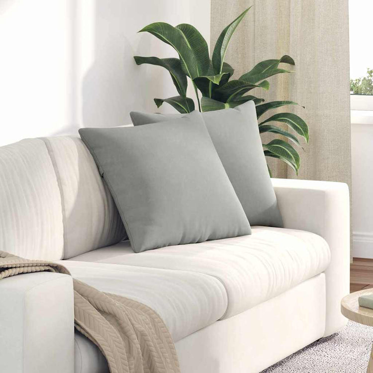 Vidaxl sofa kussens 2 st stof lichtgrijs 50 x 50 cm