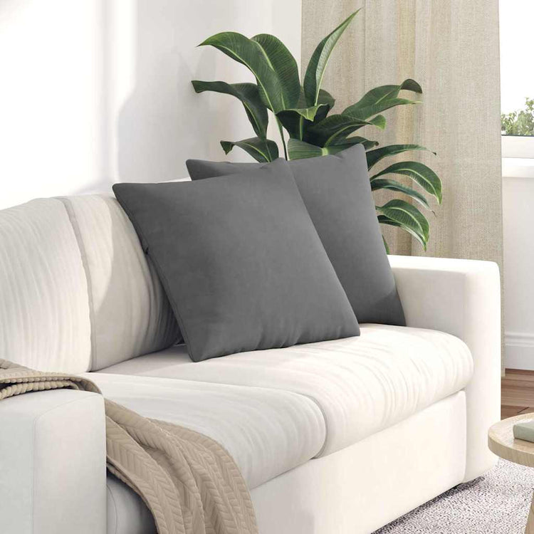 Vidaxl sofa kussens 2 st stof donkergrijs 50 x 50 cm