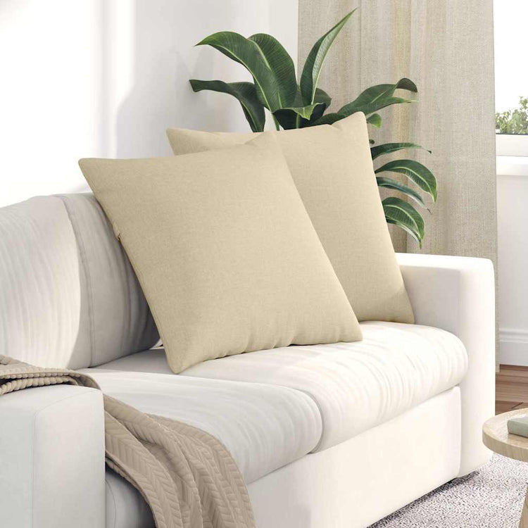 Vidaxl sofa kussens 2 st stof crème 60 x 60 cm