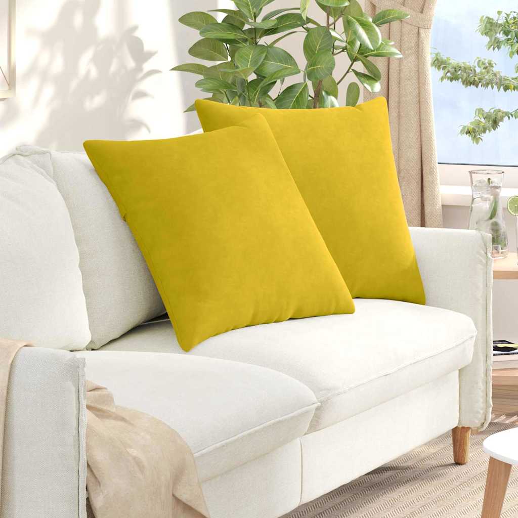Vidaxl sofa kussens 2 stuks geel 60 x 60 cm cordstof