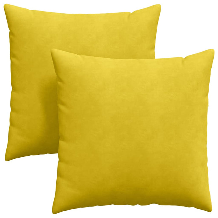 Vidaxl sofa kussens 2 st katoen stof geel 60 x 60 cm