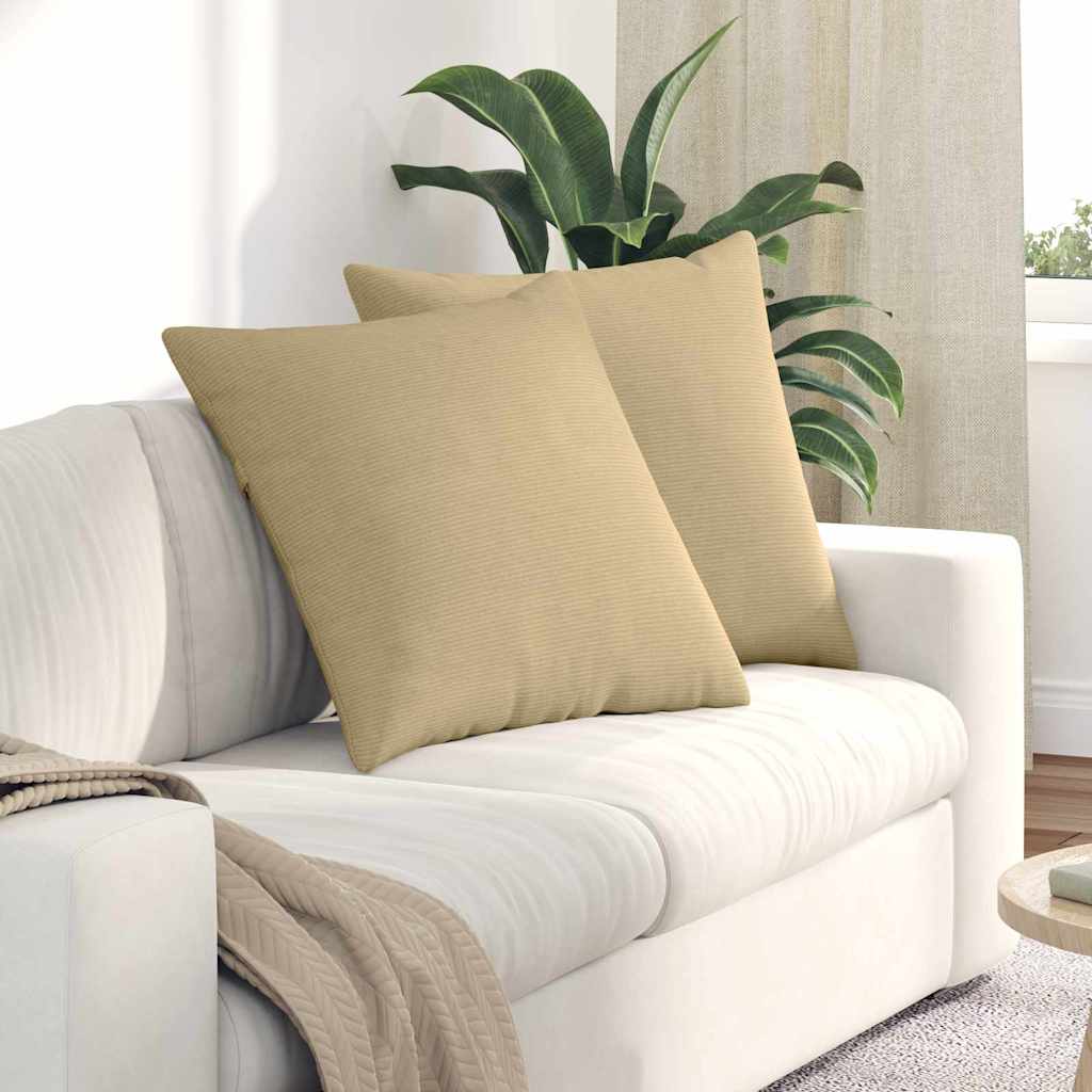 Vidaxl sofa kussens 2 stuks grijs groen 80 x 80 cm cordstof